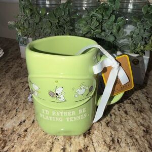 Snoopy Tennis Coffee Tea Mug i’d rather be playing tennis NWT Rae Dunn Peanuts